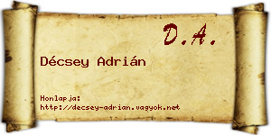 Décsey Adrián névjegykártya