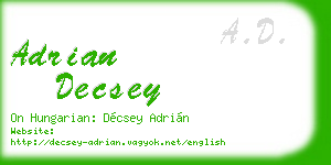 adrian decsey business card