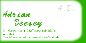 adrian decsey business card